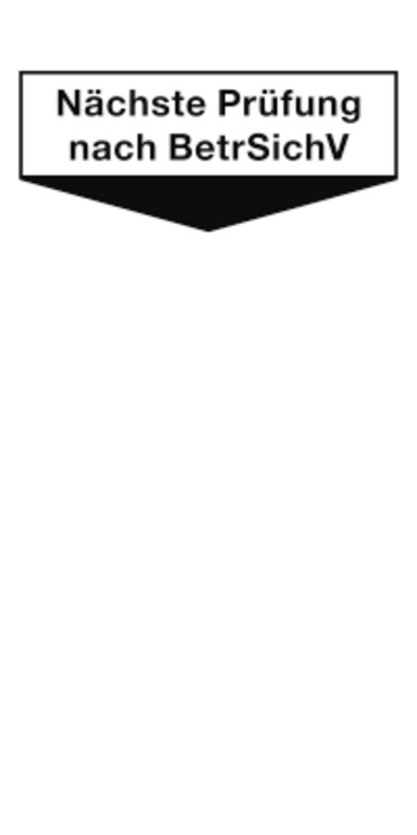 Grundplakette Nächste Prüfung nach BetrSichV, Folie, 40x80 mm, 10 Stück/Bogen