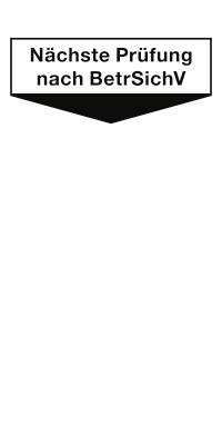 Grundplakette Nächste Prüfung nach BetrSichV, Folie, 40x80 mm, 10 Stück/Bogen-0