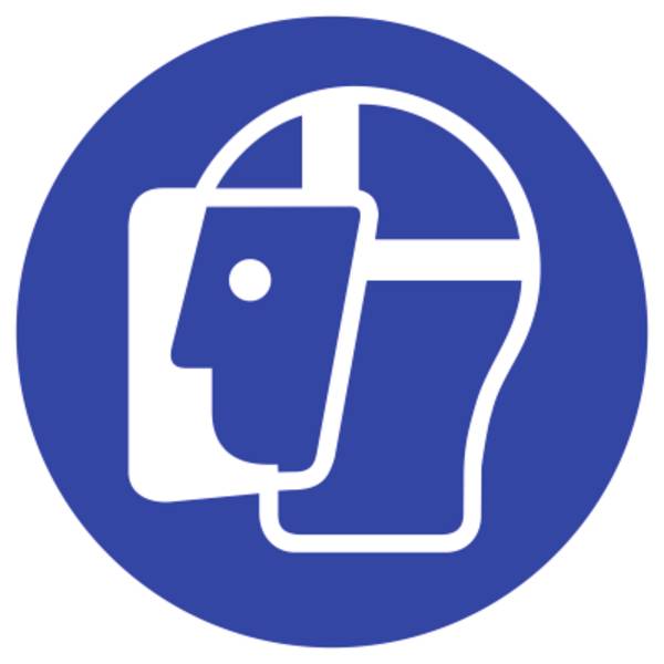 Aufkleber Gesichtsschutz benutzen ISO 7010, Folie, Ø 100 mm