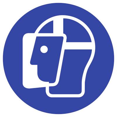 Aufkleber Gesichtsschutz benutzen ISO 7010, Folie, Ø 100 mm-0