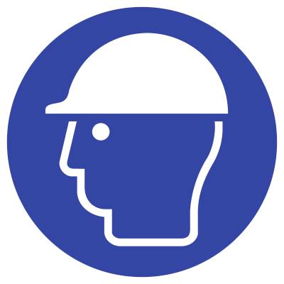 Schild Kopfschutz benutzen ISO 7010, Alu, Ø 200 mm-0