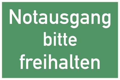 Schild Notausgang bitte freihalten, Kunststoff, 300x200 mm-0