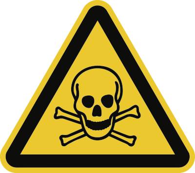 Schild Warnung vor giftigen Stoffen ISO 7010, Folie, 200 mm SL-0