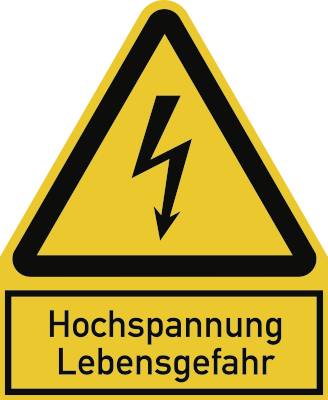 Hochspannung Lebensgefahr, Kombischild, Folie, 100x122 mm