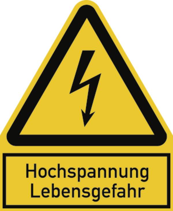 Hochspannung Lebensgefahr, Kombischild, Folie, 100x122 mm