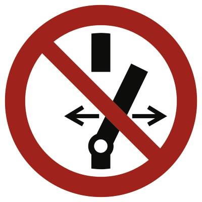 Schild Schalten verboten ISO 7010, Magnetfolie, Ø 200 mm-0