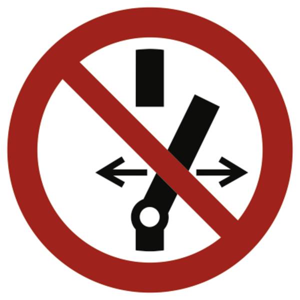 Schild Schalten verboten ISO 7010, Magnetfolie, Ø 200 mm