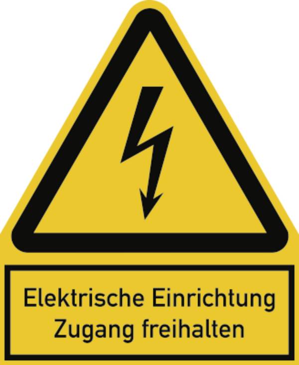 Elektrische Einrichtung Zugang freihalten, Kombischild, Folie, 200x244 mm