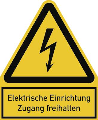 Elektrische Einrichtung Zugang freihalten, Kombischild, Folie, 200x244 mm-0