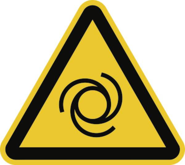 Schild Warnung vor automatischem Anlauf ISO 7010, Folie, 200 mm SL