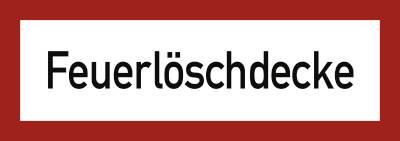 Schild Feuerlöschdecke, Alu, 297x105 mm-0
