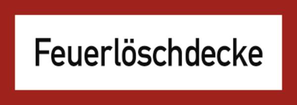 Schild Feuerlöschdecke, Alu, 297x105 mm