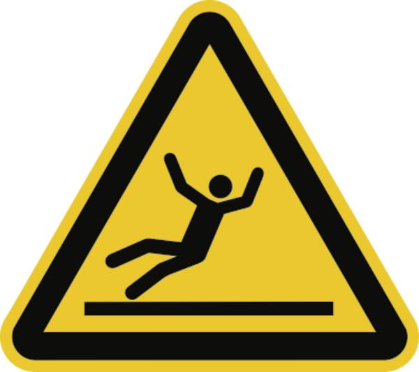 Schild Warnung vor Rutschgefahr nach ISO 7010, Folie, 100 mm SL