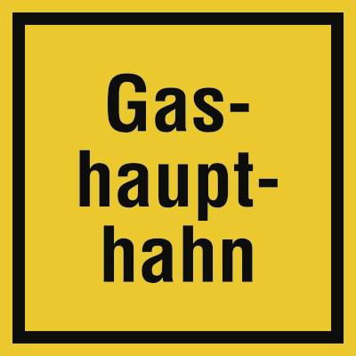 Schild Gashaupthahn, Alu, 200x200 mm-0