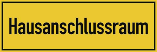 Schild Hausanschlussraum, Folie, 300x100 mm