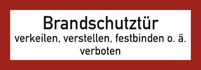 Schild Brandschutztür verkeilen...verboten, Folie, 297x105 mm-0