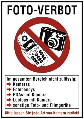 FOTO-VERBOT, Kombischild, Kunststoff, 210x297 mm-0
