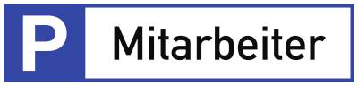 Parkplatzbeschilderung Parkplatz f.Mitarbeiter L460xB110mm Alu.weiß/blau/schwarz-0