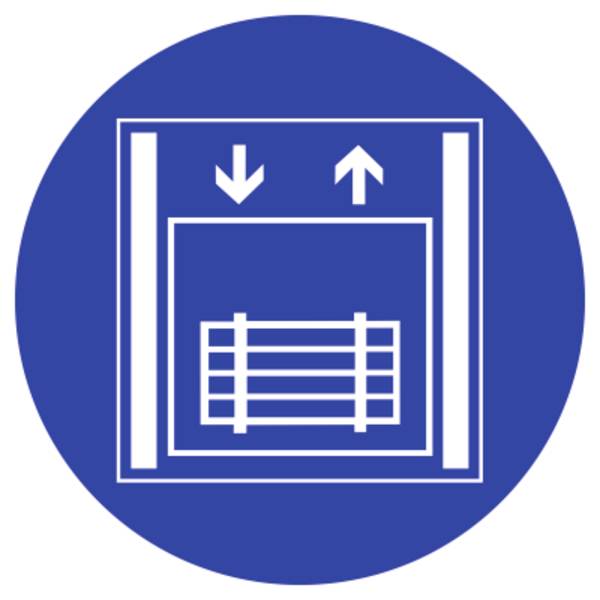 Schild Lastenaufzug, Folie, Ø 200 mm