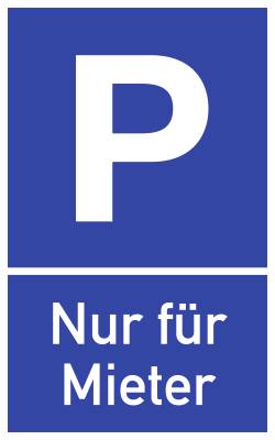 Parkplatzschild - Nur für Mieter, Alu, 250x400 mm-0