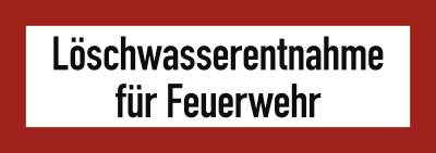 Schild Löschwasserentnahme für Feuerwehr, Alu, 210x74 mm-0