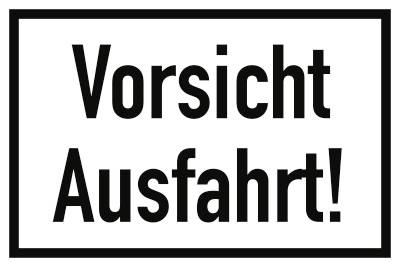 Schild Vorsicht Ausfahrt!, Alu, 300x200 mm-0