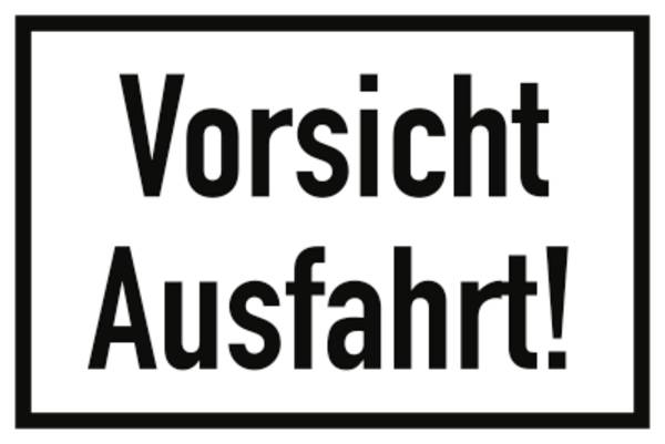 Schild Vorsicht Ausfahrt!, Alu, 300x200 mm