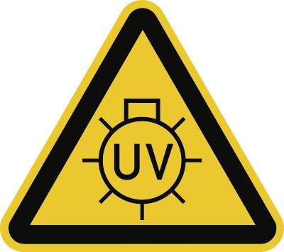 Schild Warnung vor UV-Strahlung, Folie, 50 mm SL, 6 Stück/Bogen-0