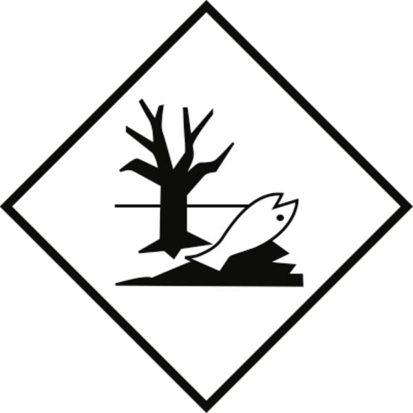 Aufkleber Gefahrzettel Umweltgefährdende Stoffe, Folie, 100x100 mm, 1000 Stück/Rolle