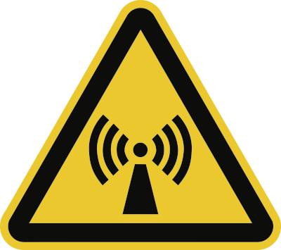 Schild Warnung vor nicht ionisierender Strahlung ISO 7010, Folie, 100 mm SL-0