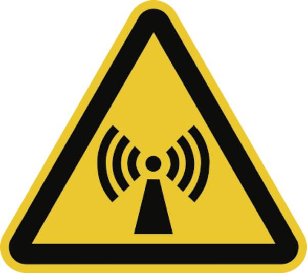 Schild Warnung vor nicht ionisierender Strahlung ISO 7010, Folie, 100 mm SL