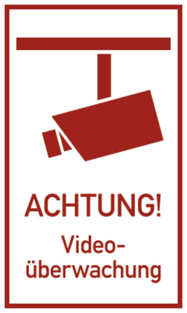 Schild ACHTUNG! Videoüberwachung, Alu, 300x500 mm