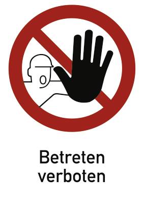 Betreten verboten, Kombischild, Folie, 210x297 mm-0