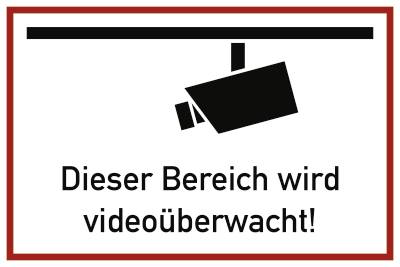 Schild Dieser Bereich wird videoüberwacht, Alu, 300x200 mm-0
