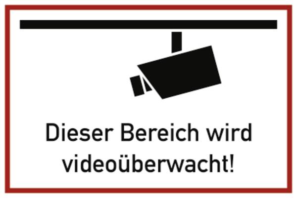 Schild Dieser Bereich wird videoüberwacht, Alu, 300x200 mm