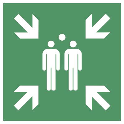 Schild Sammelstelle, ISO 7010, Kunststoff, 400x400 mm-0