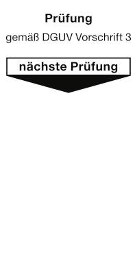 Grundplakette Prüfung gemäß DGUV Vorschrift 3..., Folie, 40x80 mm, 10 Stück/Bogen-0