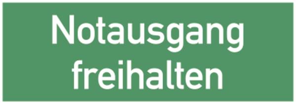 Aufkleber Notausgang freihalten, Folie, 297x105 mm