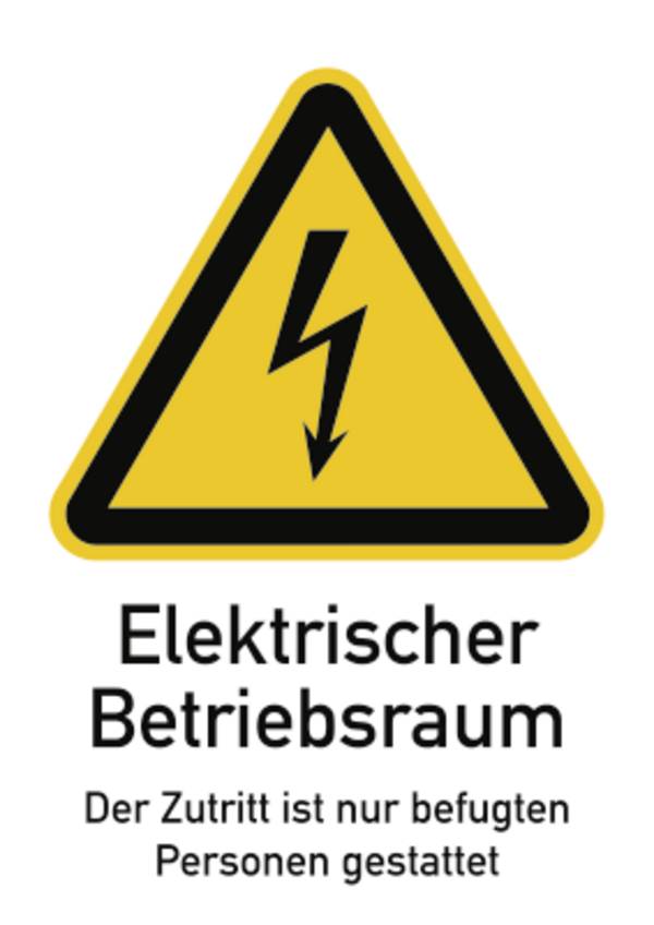Elektrischer Betriebsraum..., Kombischild, Folie, 131x185 mm