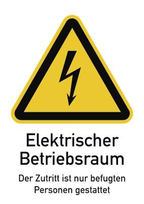 Elektrischer Betriebsraum..., Kombischild, Folie, 131x185 mm-0