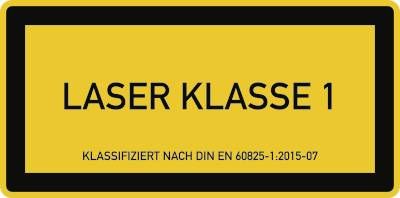LASER KLASSE 1 DIN 60825-1, Textschild, Folie, 105x52 mm-0