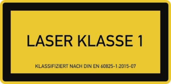 LASER KLASSE 1 DIN 60825-1, Textschild, Folie, 105x52 mm