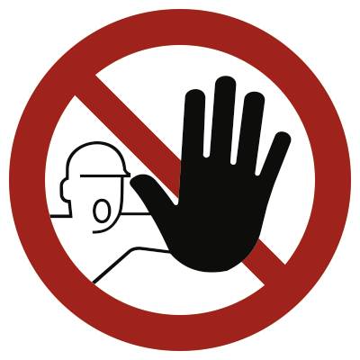 Schild Zutritt für Unbefugte verboten DIN 4844-2, Folie, Ø 50 mm, 10 Stück/Bogen-0