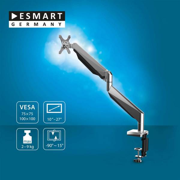TV-/Monitor-Halter-Arm mit Gasdruckfeder 25 - 68 cm (10 - 27 Zoll) neigbar