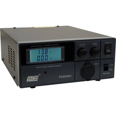 Komerci PS50SWIV Festspannungsnetzgerät DC 13,8V / 9-15V 50A Schaltnetzteil mit regelbarem Entstörfilter schwarz