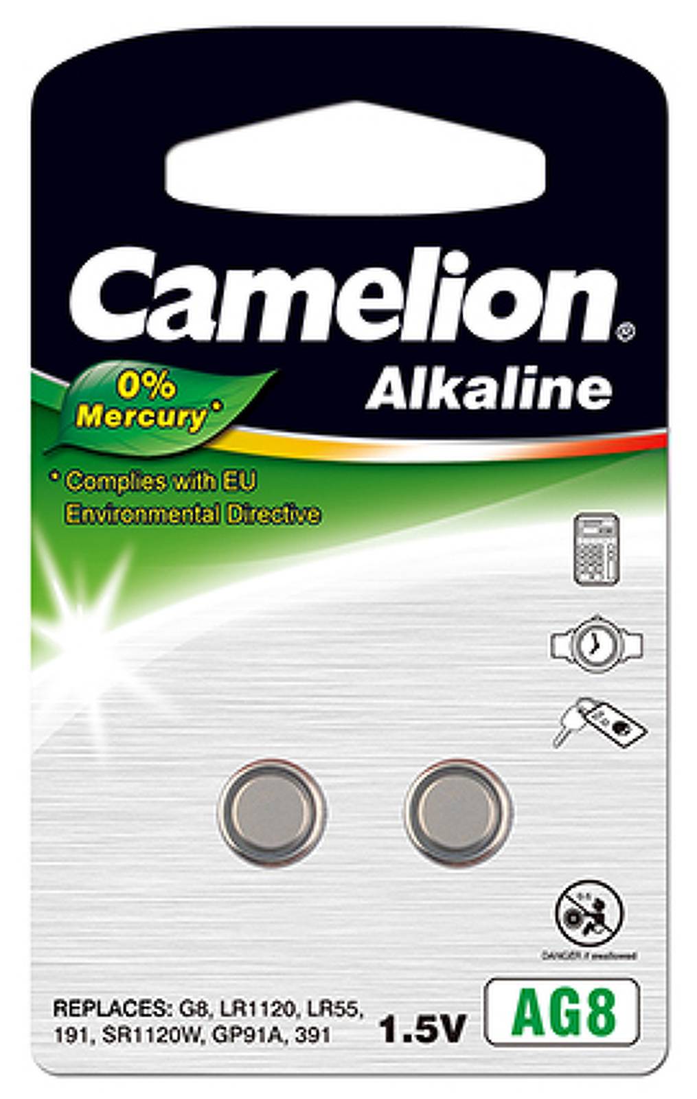 Camelion Knopfzelle 391 LR55 LR1120 AG8 2er Blister, 1,5V, Alkaline-0