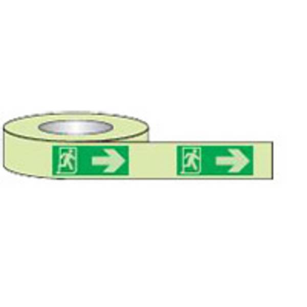 Markierungsband, ISO 7010 A180, langnachleuchtend Class B, selbstklebend, 40 mm x 10 m, 1 Rolle