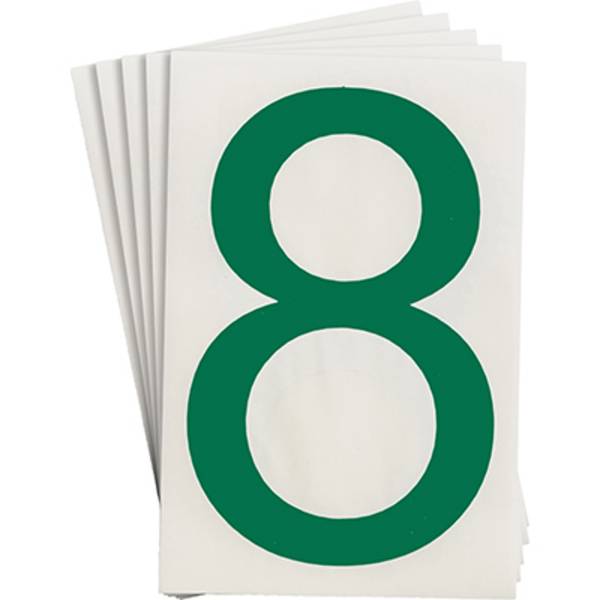 Bodenmarkierer, '8', grün, extra stark klebend rückstandsfrei entfernbar, 152,40 mm x 203,2 mm, 20 Etiketten
