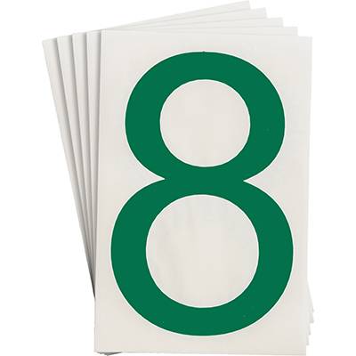 Bodenmarkierer, '8', grün, extra stark klebend rückstandsfrei entfernbar, 152,40 mm x 203,2 mm, 20 Etiketten-0