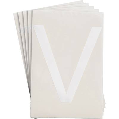 Bodenmarkierer, 'V', weiß, extra stark klebend rückstandsfrei entfernbar, 152,40 mm x 203,2 mm, 20 Etiketten-0